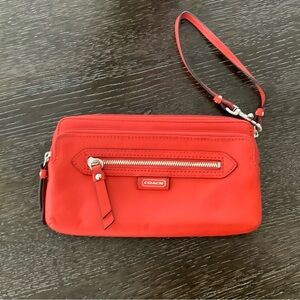 Coach Vibrant Red Wristlet Clutch